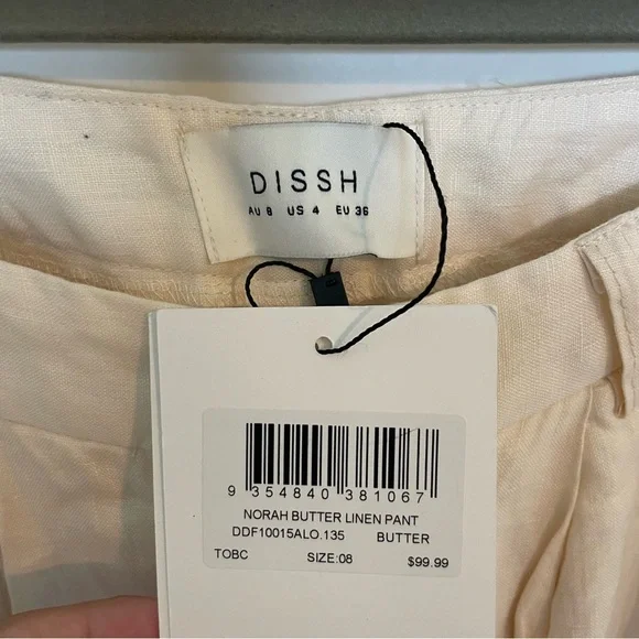 [NWT] Dissh Norah Natural Linen Pant - Picture 2 of 3